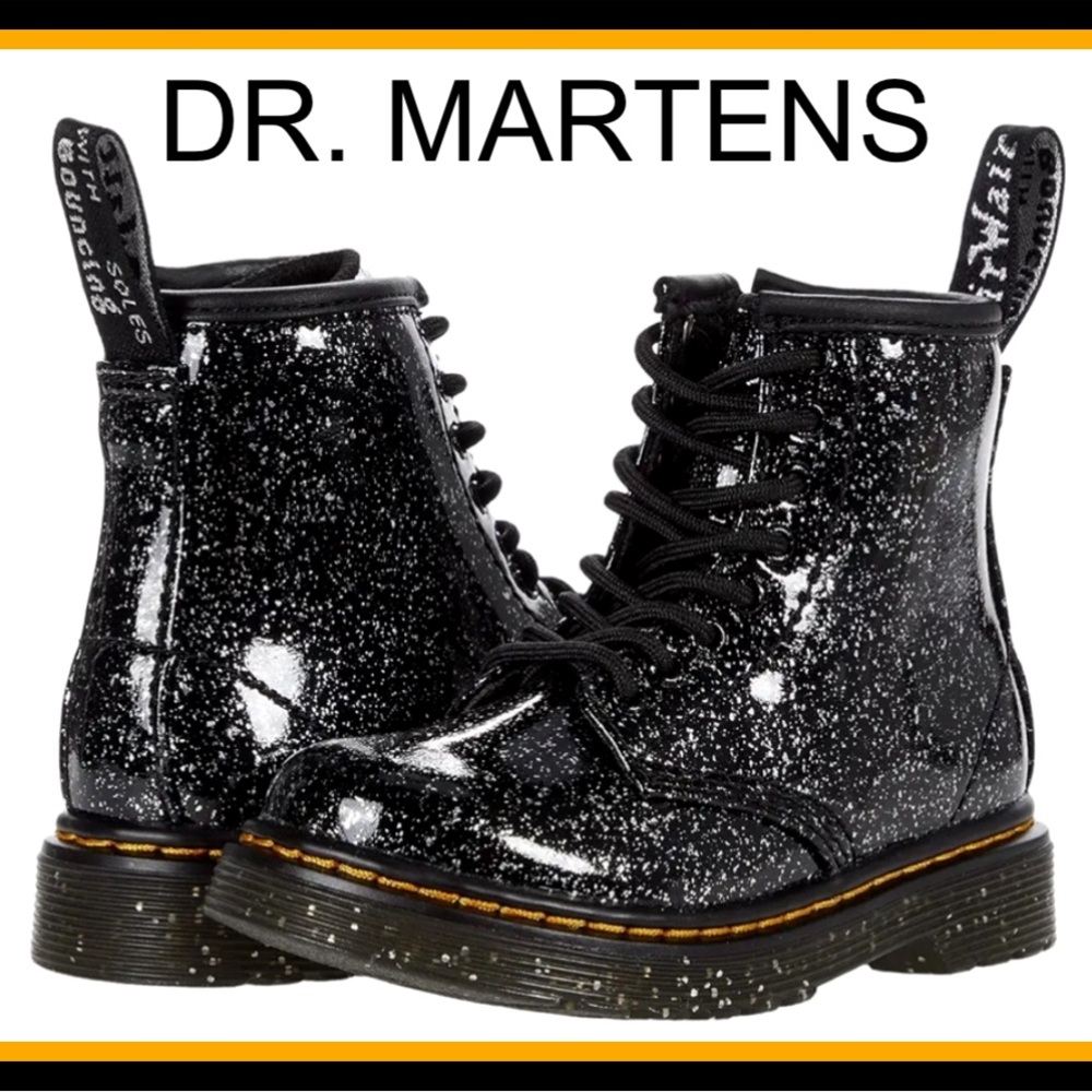 Dr. Martens Black and White Kids Boots